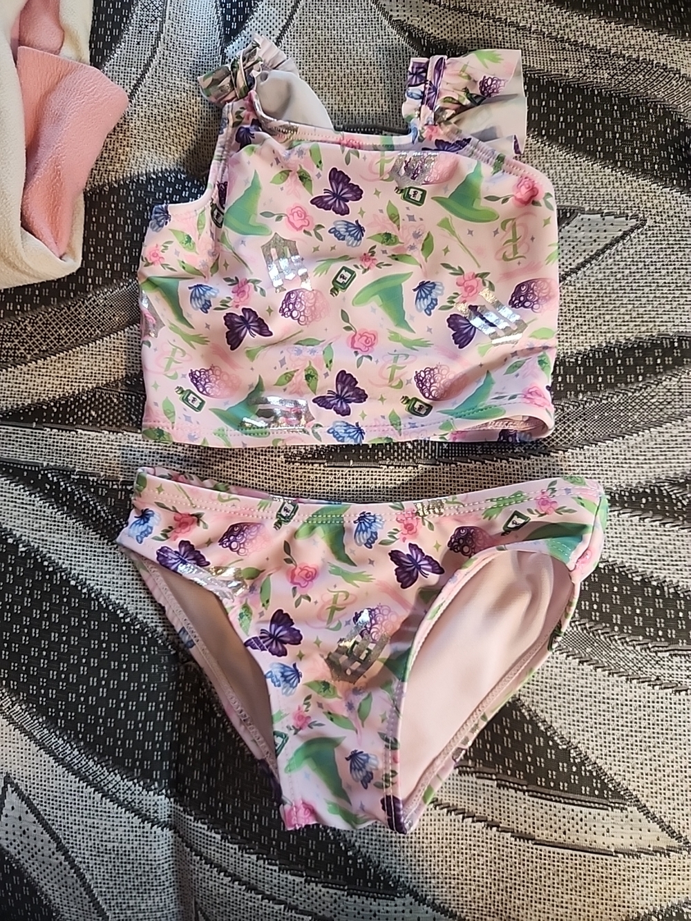 Universals Wicked Pink Floral Mermaid Two-Piece Swim Set